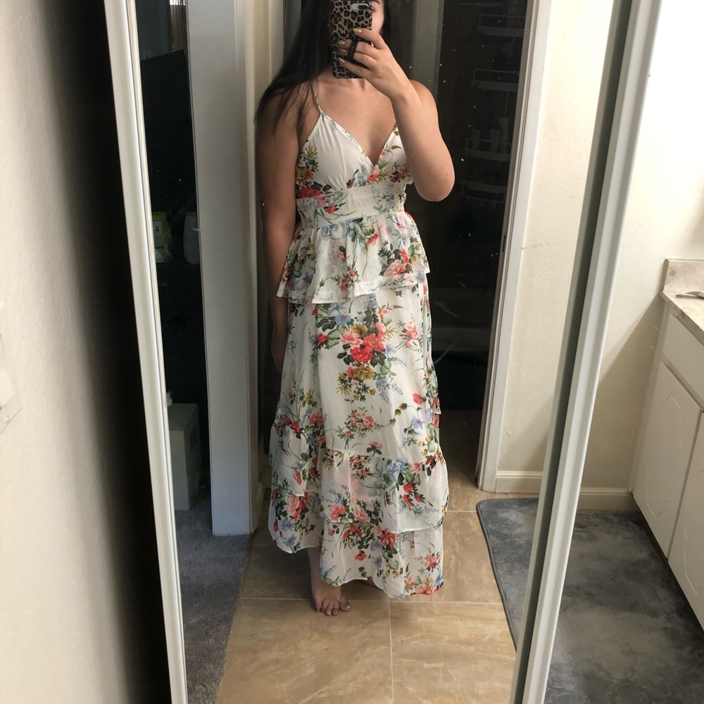 White Tiered Maxi Dress